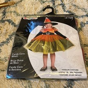 Candy corn witch toddler costume